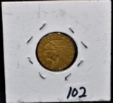 1908 $2 1/2 INDIAN HEAD GOLD COIN