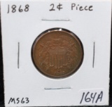 HIGH GRADE 1868 2 CENT PIECE