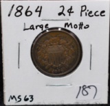 HIGH GRADE 1864 2 CENT PIECE LARGE MOTTO