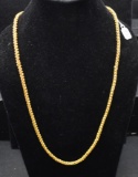 24K YELLOW GOLD 23 1/2 INCH FANCY LINK NECKLACE