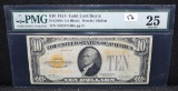$10 GOLD CERTIFICATE SEIRES 1918 PMG VF25