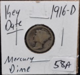 KEY DATE 1916-D MERCURY DIME