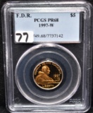 F.D.R. 1997-W $5 GOLD COMMEMORATIVE - PCGS PR68
