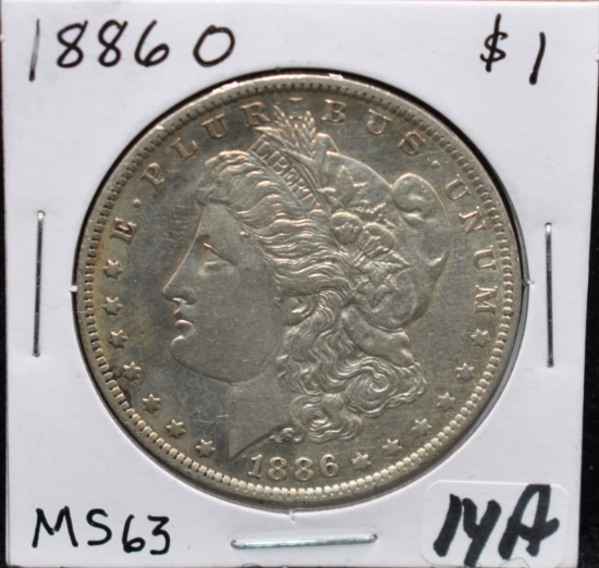 1886-0 MORGAN DOLLAR FROM SAFE'S