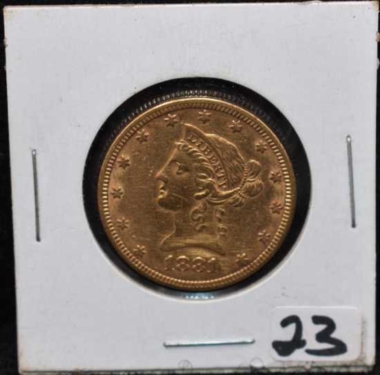 1881 $10 LIBERTY HEAD GOLD COIN FROM SAFE'S