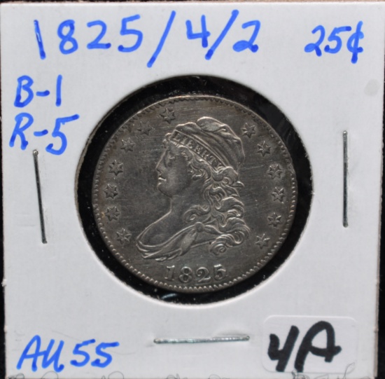 1825/4/2 CAPPED BUST QUARTER FROM SAFE'S