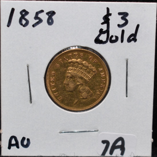 RARE 1858 $3 PRINCESS GOLD COIN FROM SAFE'S