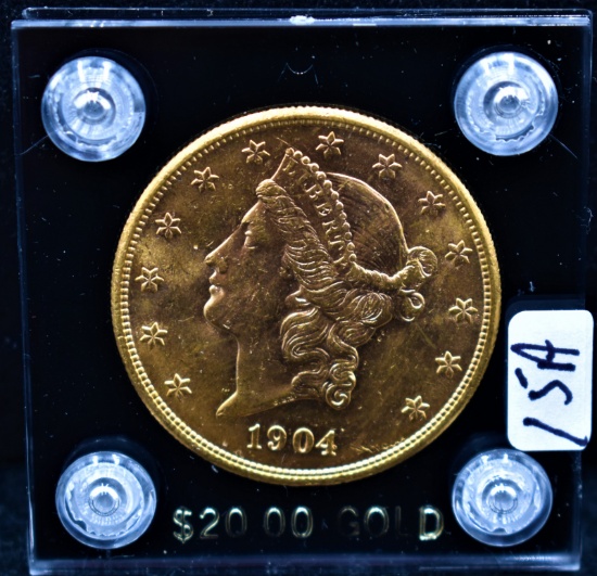 BU+ 1904-S $20 LIBERTY GOLD COIN FROM SAFE'S