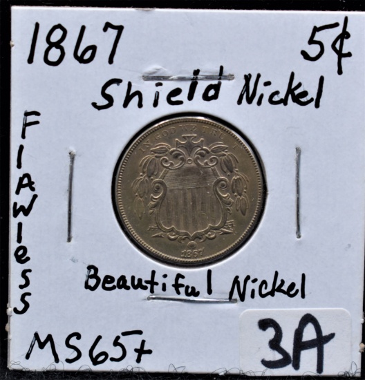 1867 SHIELD NICKEL FROM THE SAFE'S