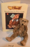STEIFF JOINTED BEAR WITH BUTTON AND STEIFF BOOK