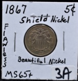 1867 SHIELD NICKEL FROM THE SAFE'S