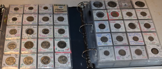 2 BOOKS, 399 COINS MOSTLY ALL SILVER FOREIGN COINS