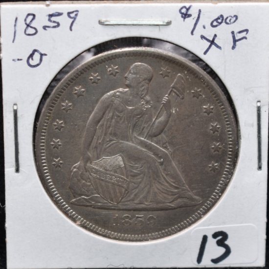 1859-0 SEATED DOLLAR FROM SAFE DEPOSIT