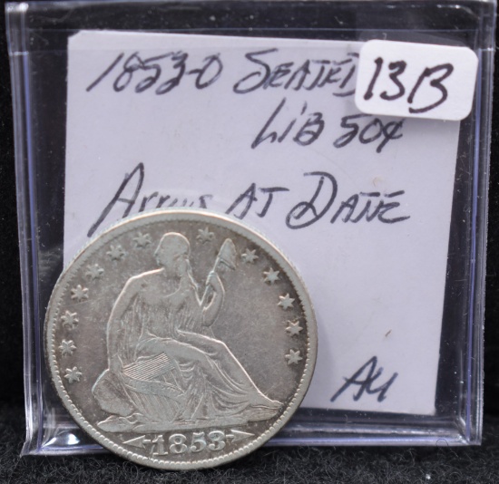 1853-0 SEATED LIBERTY HALF DOLLAR