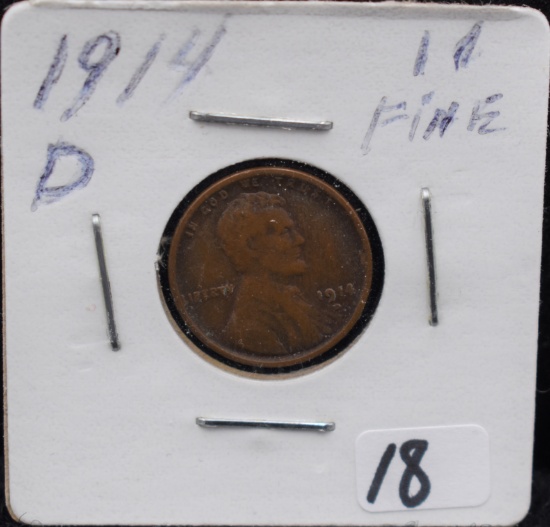 KEY DATE 1914-D LINCOLN WHEAT PENNY