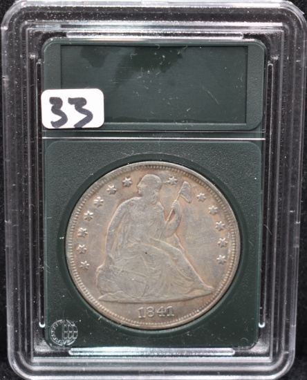 1841 SEATED DOLLAR FROM ESTATE SAFE'S