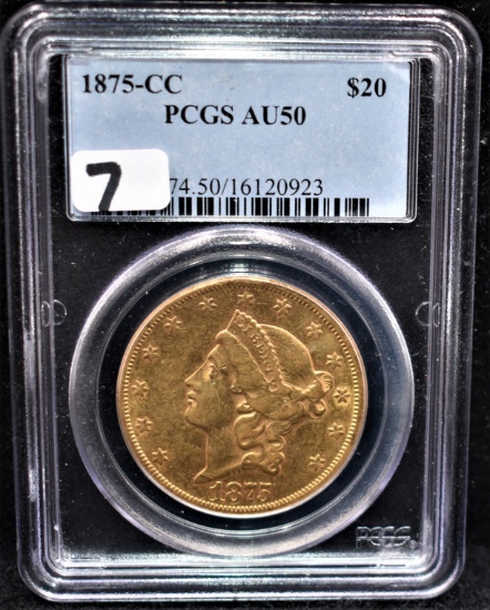 1875-CC $20 LIBERTY GOLD COIN FROM ESTATE SAFES