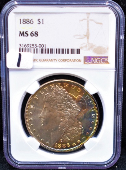 RARE 1886 MORGAN DOLLAR - NGC MS68