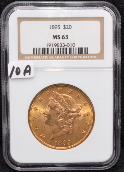 1895 $20 LIBERTY GOLD COIN - NGC MS63 FROM SAFES