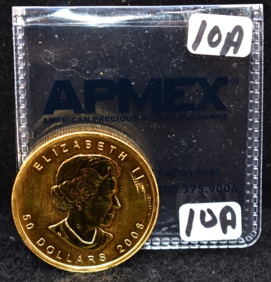 2006 $50 CANADIAN 1 OZ 99.99 FINE GOLD MAPLE LEAF