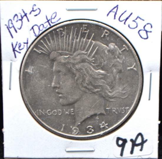 KEY DATE 1934-S PEACE DOLLAR FROM SAFES