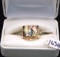 LADIES 14K TRI- COLOR YELLOW GOLD RING
