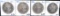4 HIGHER GRADE MORGANS, 1880-S, 1882-S, 1896,1921
