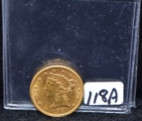 1881-S $5 LIBERTY HEAD GOLD COIN