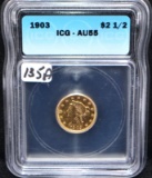 1903 $2 1/2 LIBERTY HEAD GOLD COIN - ICG AU55