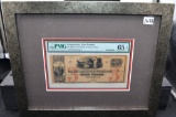 FRAMED $3 CONNECTICUT NEW-LONDON NOTE PMG GU65