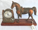 VINTAGE SPARTUS 1930'S/1940'S HORSE MANTLE CLOCK