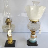 PAIR OF ANTIQUE KEROSENE LAMPS