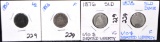 1850, 1856, 1876, 1878 SEATED DIMES