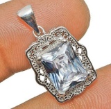 2CT WHITE SAPPHIRE STERLING PENDANT/NECKLACE