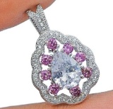 2CT NATURAL PINK SAPPHIRE & TOPAZ EARRINGS