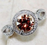 3CT PADPARADSCHA SAPPHIRE AND TOPAZ RING