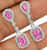2CT NATURAL PINK SAPPHIRE & TOPAZ PENDENT