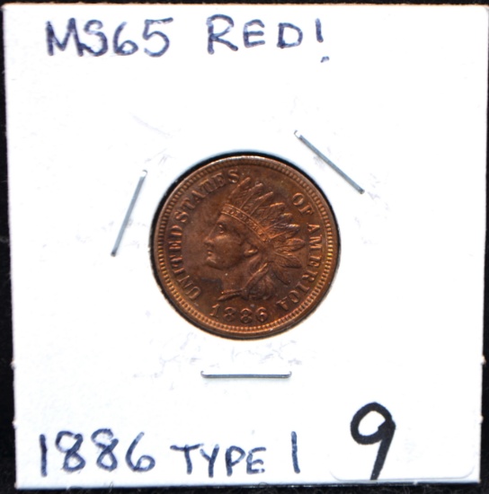 1886 TYPE 1 INDIAN HEAD PENNY FROM SAFE DEPOSIT
