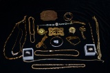 LOT OF PLATED VINTAGE FASHION JEWELRY