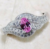 1CT NATURAL PINK SAPPHIRE RING