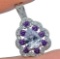 2CT NATURAL AMETHYST & WHITE TOPAZ PENDENT