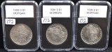 1880-0, 1884-S, 1889-S MORGAN DOLLARS