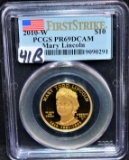 2010-W MARY LINCOLN 1ST SPOUSE $10 GOLD PR69DCAM