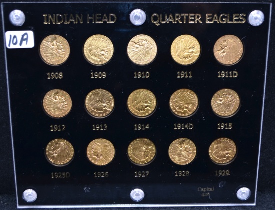 RARE COMPLETE SET $2 1/2 INDIAN GOLD COINS