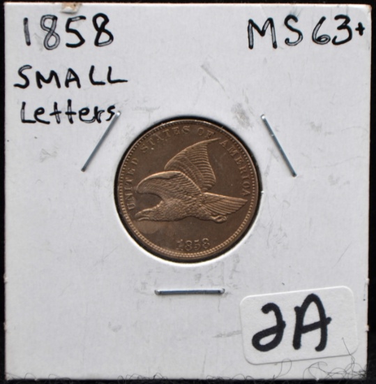 SCARCE 1858 (SM LETTERS) FLYING EAGLE PENNY