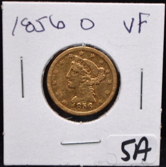 RARE DATE 1856-0 $5 LIBERTY GOLD COIN