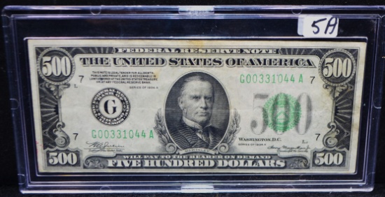 CHOICE $500 FEDERAL RESERVE NOTE SERIES 1934-A