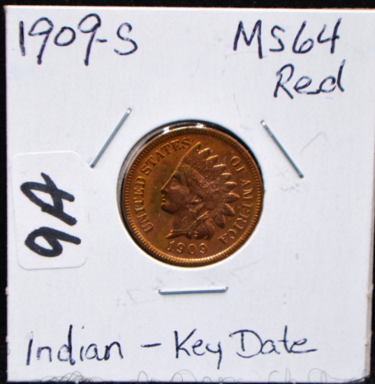 KEY DATE HIGH GRADE 1909-S LINCOLN PENNY