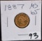 RARE 1887 $2 1/2 LIBERTY HEAD GOLD COIN