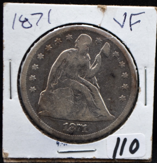 SCARCE 1871 SEATED LIBERTY DOLLAR